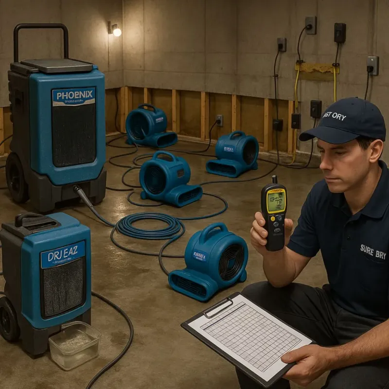 Structural Drying and Dehumidification process in Forest Acres, SC